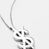 Shop Ksubi 925 Dripps Cross Dollar Necklace