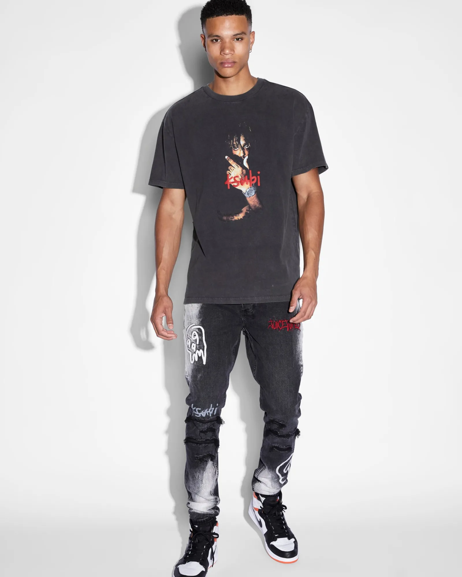 Store Ksubi 999 Wrld Biggie Ss Tee Faded Black