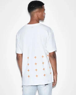 Shop Ksubi 4 X 4 Biggie Ss Tee White Orange
