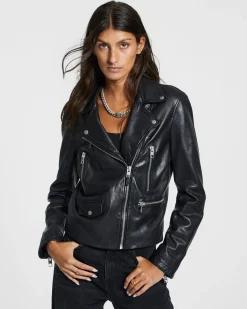 Outlet Ksubi Amplify Leather Jacket Black