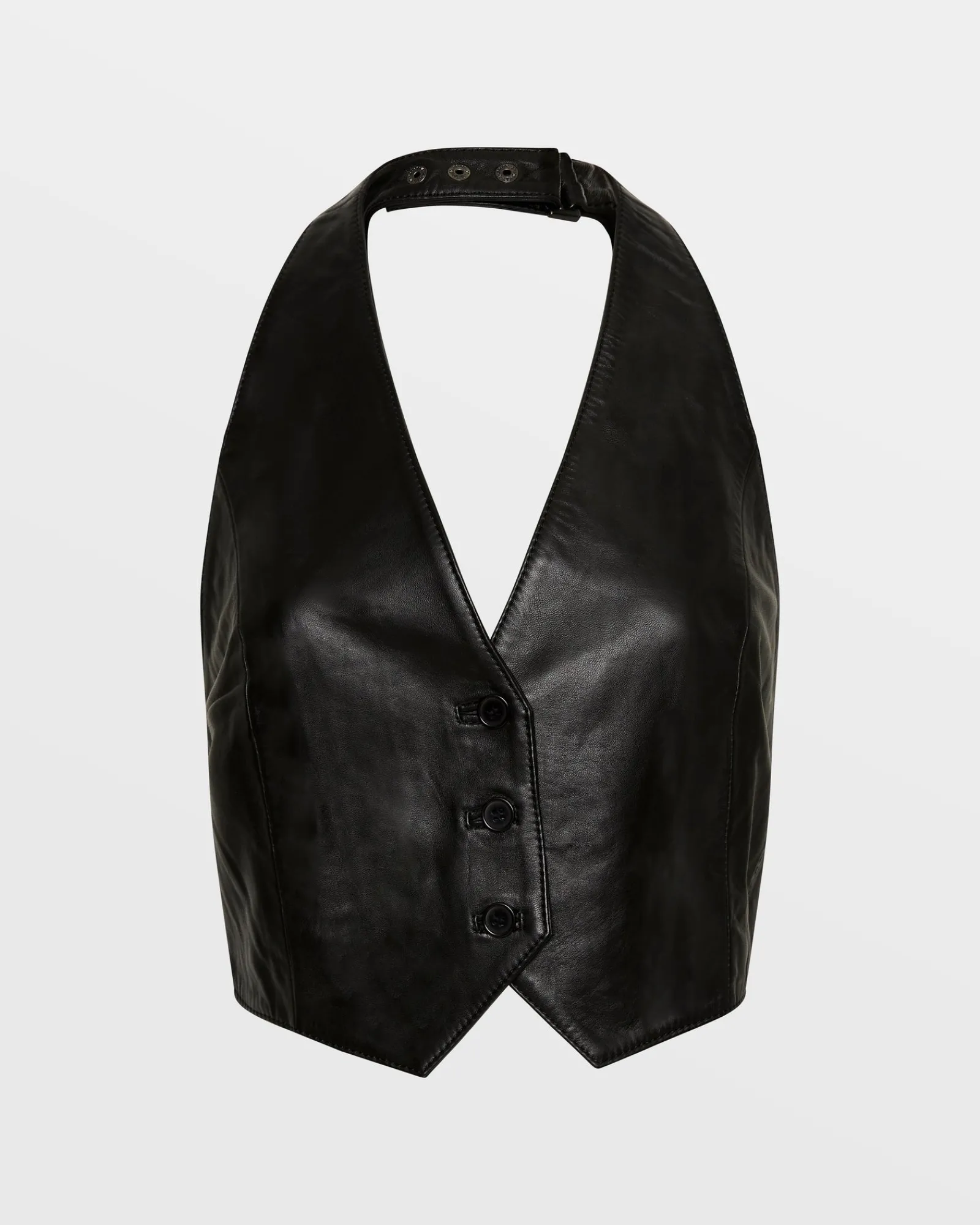 Flash Sale Ksubi Brazen Leather Waistcoat Black