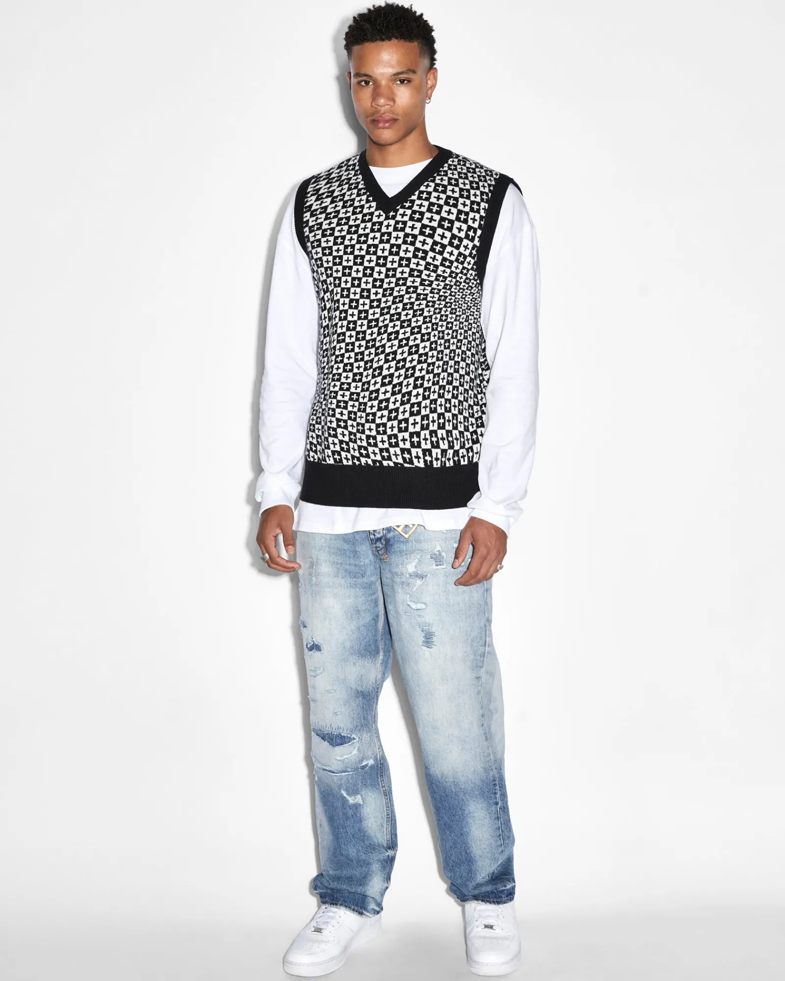 Best Sale Ksubi Check Out Knit Vest Multi