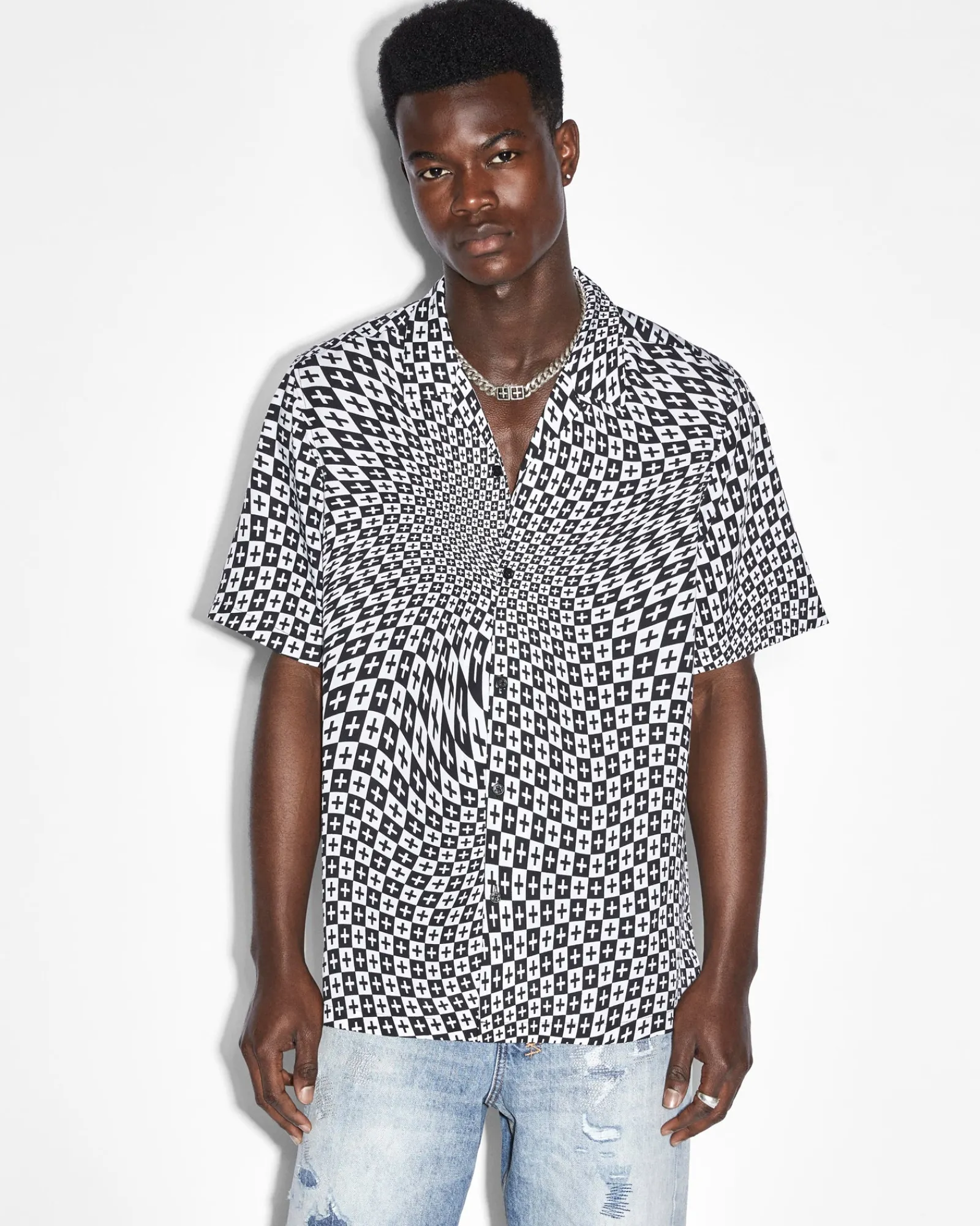 Discount Ksubi Check Out Resort Ss Shirt Black