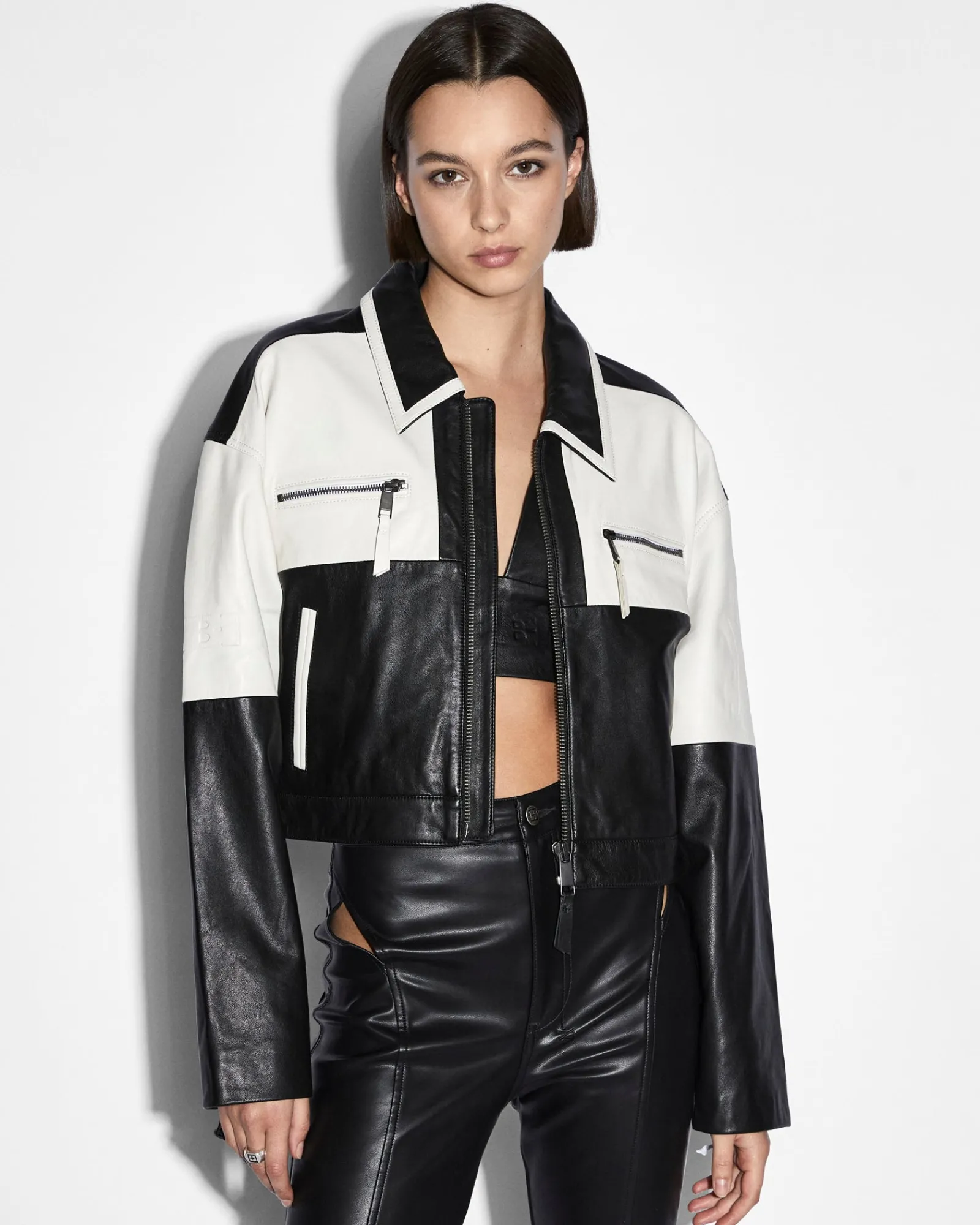 Outlet Ksubi Emblem Boxy Biker Black/White