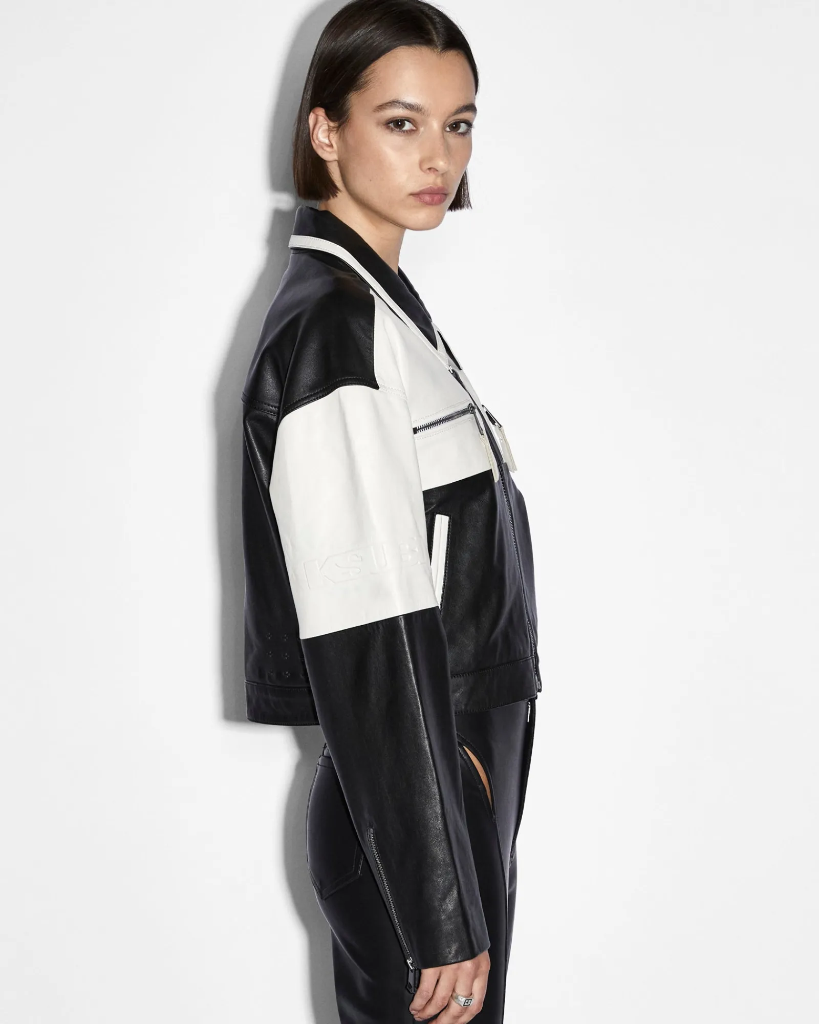 Outlet Ksubi Emblem Boxy Biker Black/White