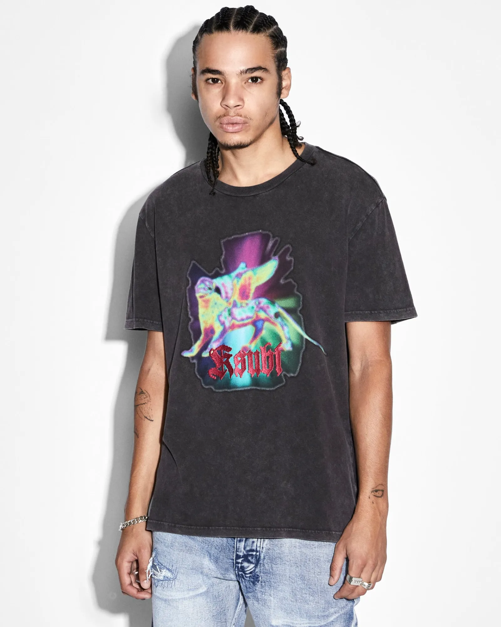 Hot Ksubi Griffin Kash Ss Tee Acid Black