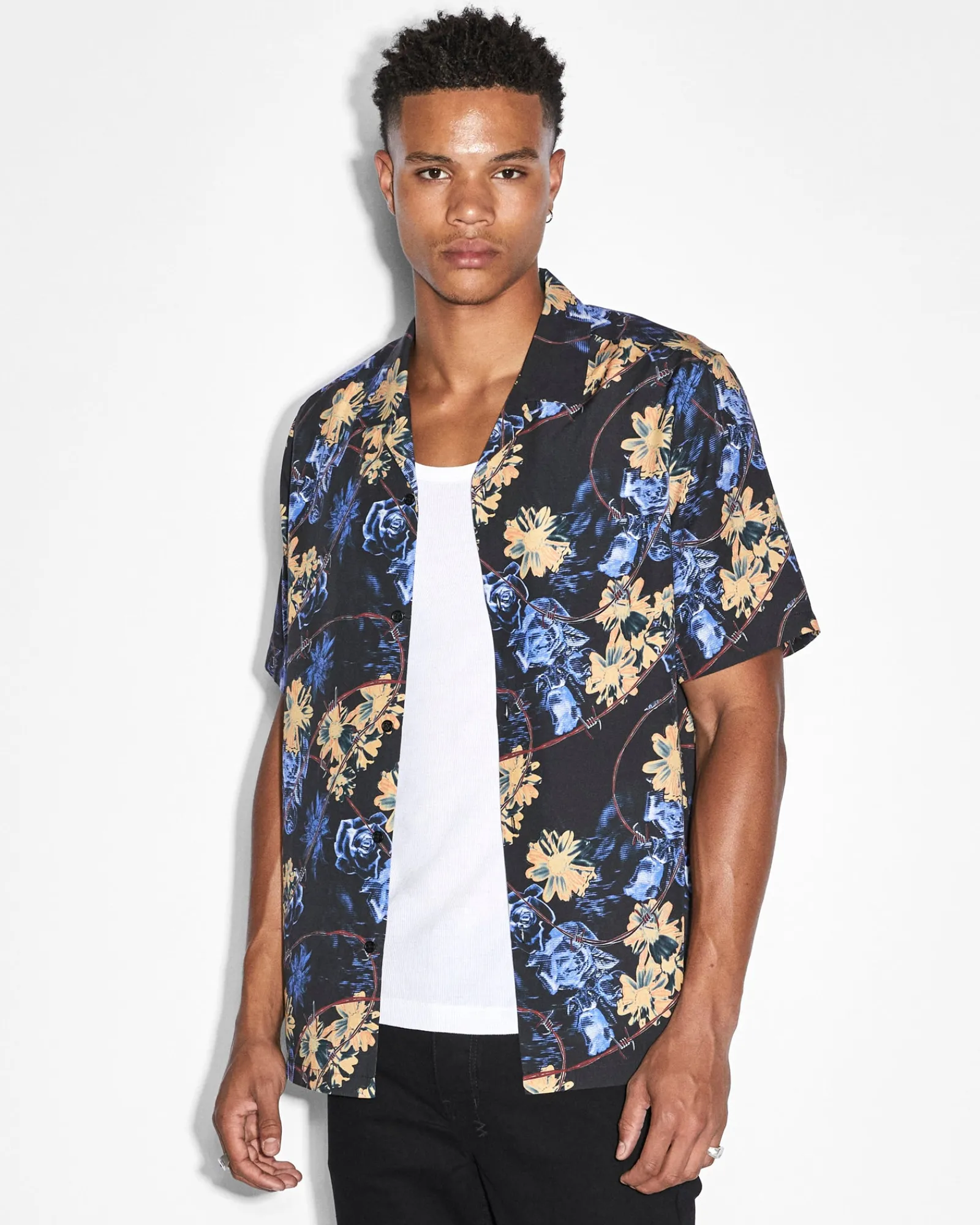 Hot Ksubi Hyperflower Resort Ss Shirt Black