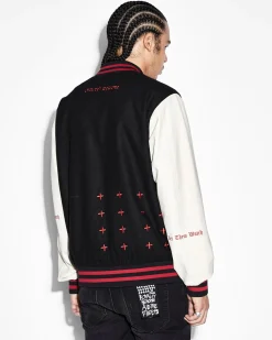Clearance Ksubi Icons Letterman Jacket Black