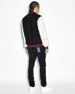 Clearance Ksubi Icons Letterman Jacket Black