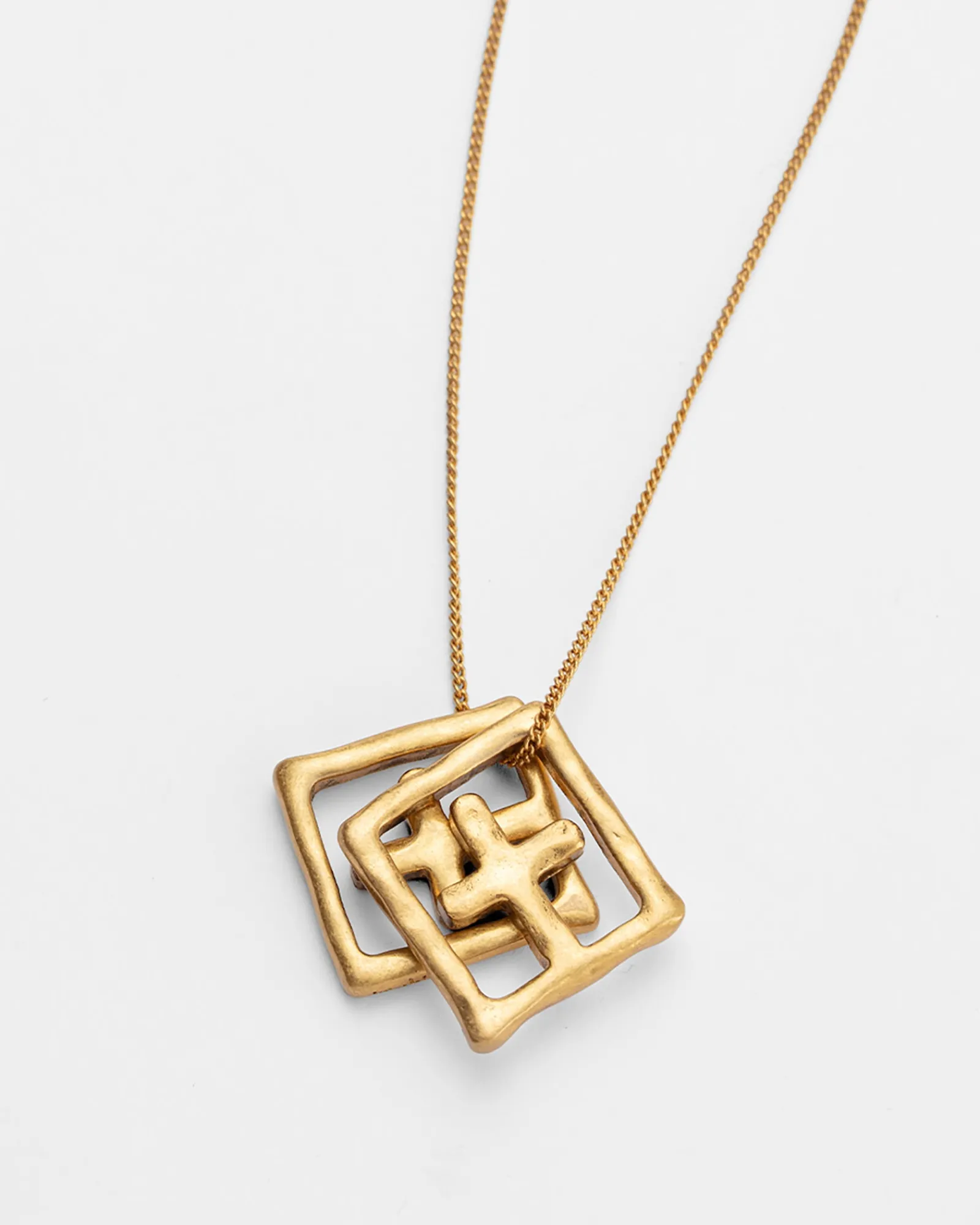 Online Ksubi 18K Aged Box Cross Necklace