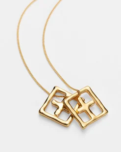 Store Ksubi 18K Dripps Box Cross Necklace