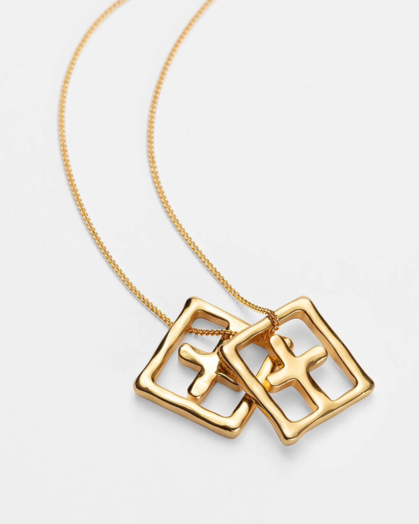 Cheap Ksubi 18K Dripps Box Cross Necklace