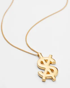 Fashion Ksubi 18K Dripps Cross Dollar Necklace