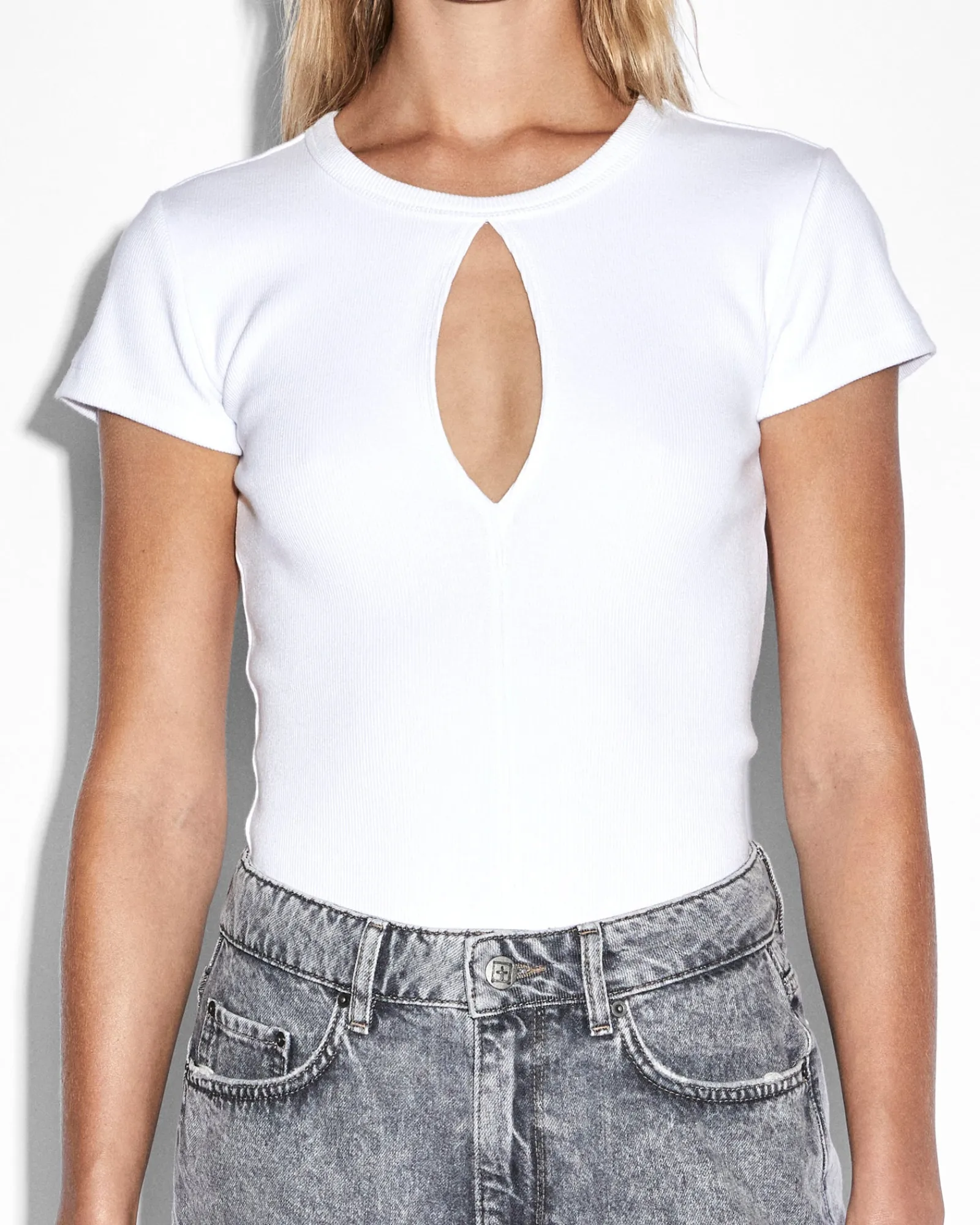 Fashion Ksubi Kut Out Ss Tee White