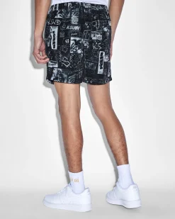 Shop Ksubi Mash Up Boardshort Black
