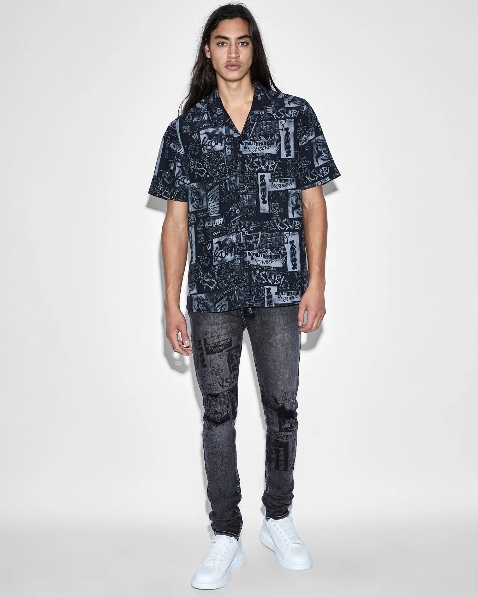 Online Ksubi Mash Up Resort Shirt Black