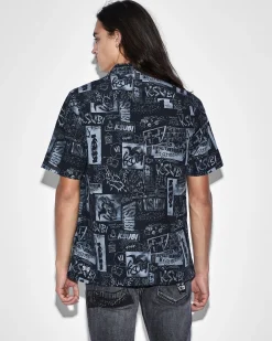 Online Ksubi Mash Up Resort Shirt Black