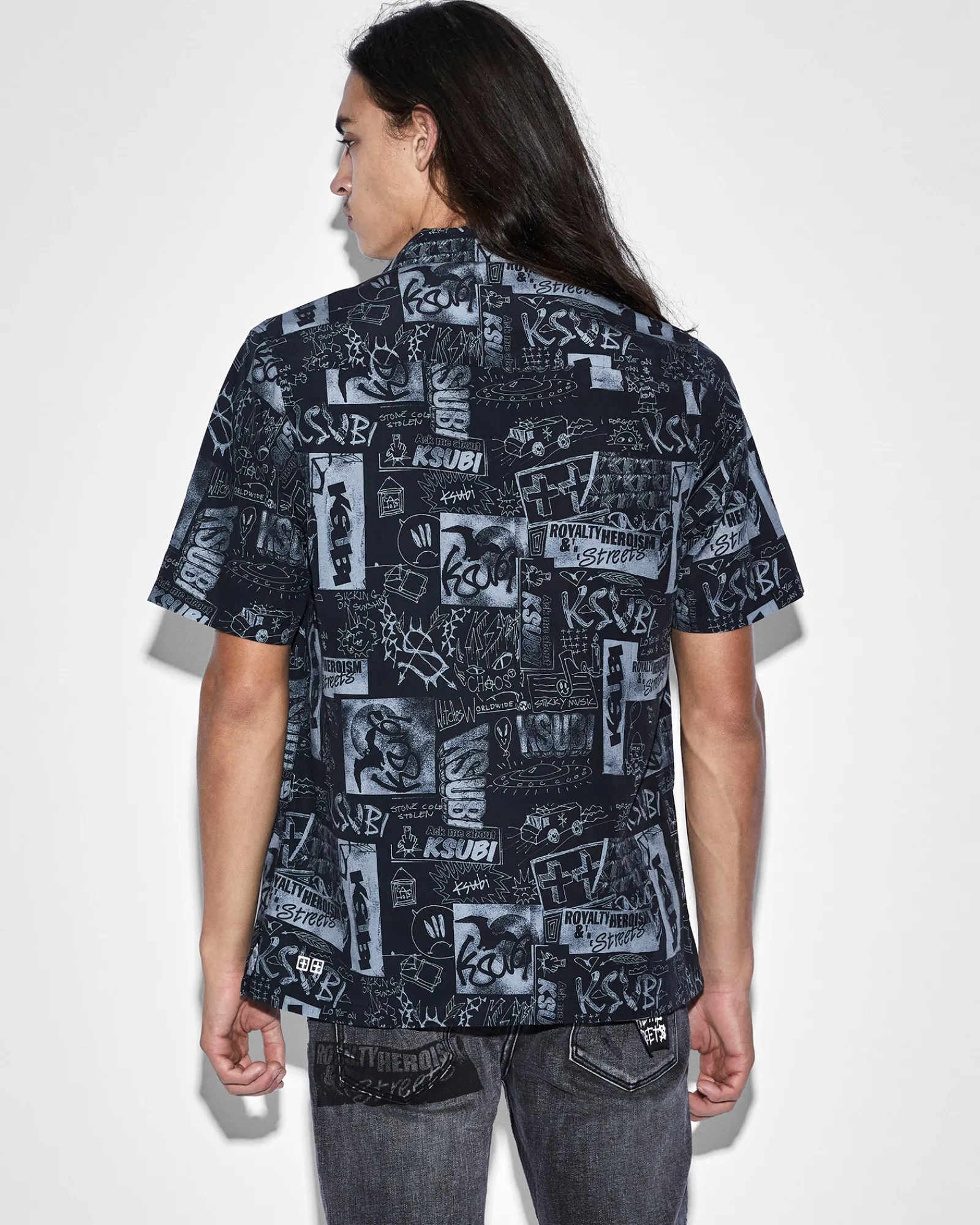 Online Ksubi Mash Up Resort Shirt Black