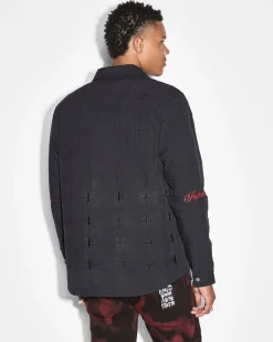 Cheap Ksubi Pixel Quilted Ls Shirt Black