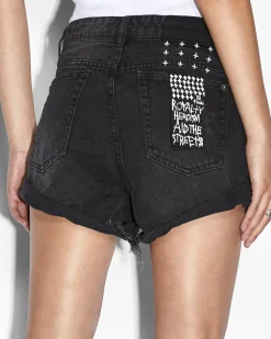 Discount Ksubi Rollin Out Short Trashed Black