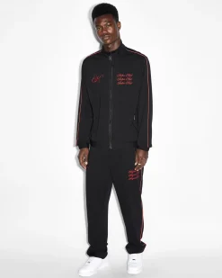 Hot Ksubi Scripted Antidote Trak Jacket Black/Red
