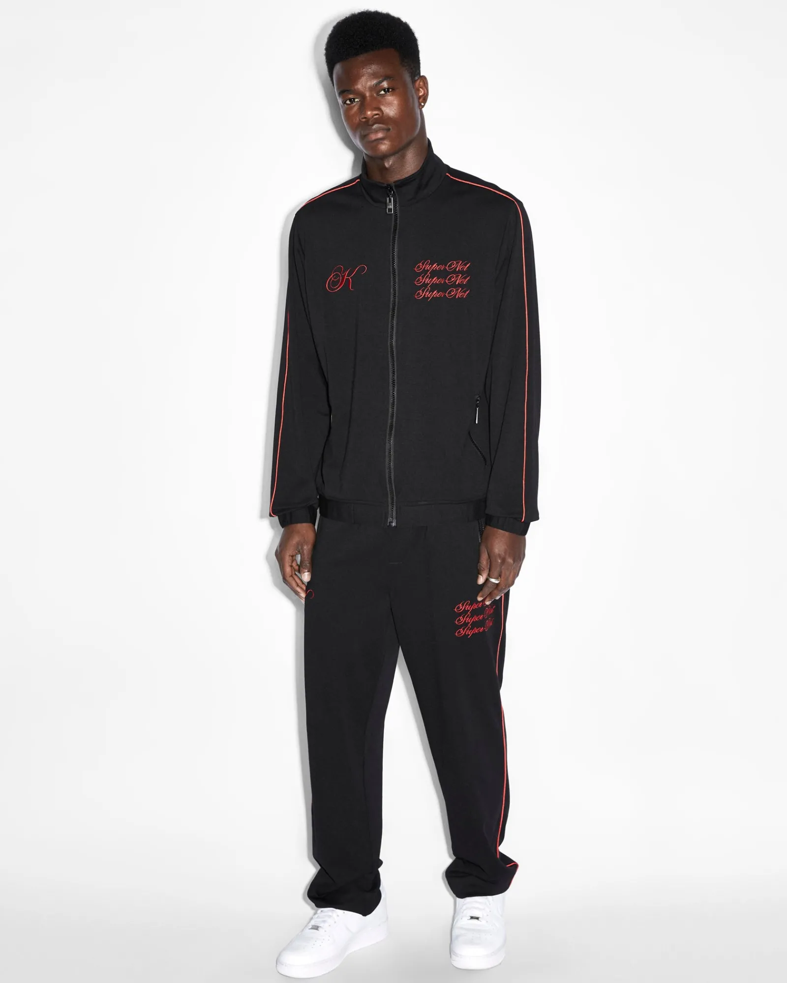 Hot Ksubi Scripted Antidote Trak Jacket Black/Red