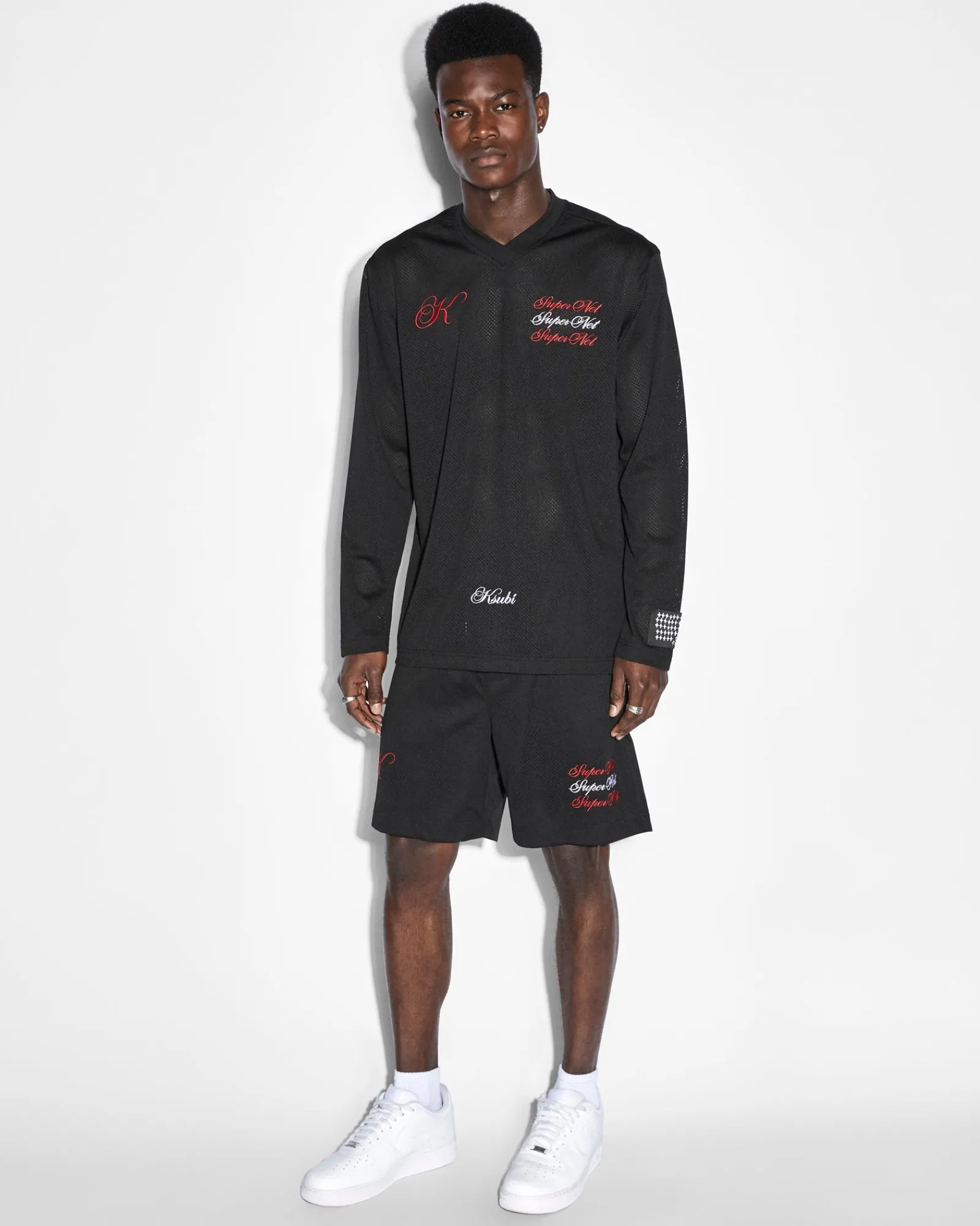 Online Ksubi Scripted Mesh Short Black