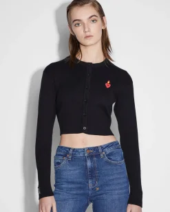 New Ksubi Shrunken Cardi Black Emblazed