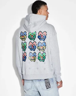 New Ksubi Slawn Biggie Hoodie Grey Marle