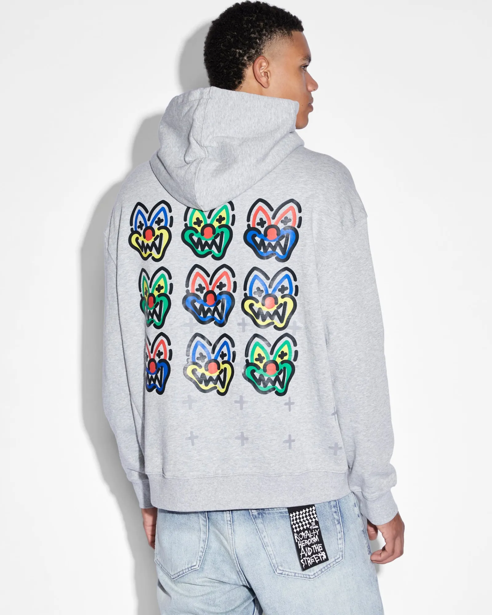 New Ksubi Slawn Biggie Hoodie Grey Marle