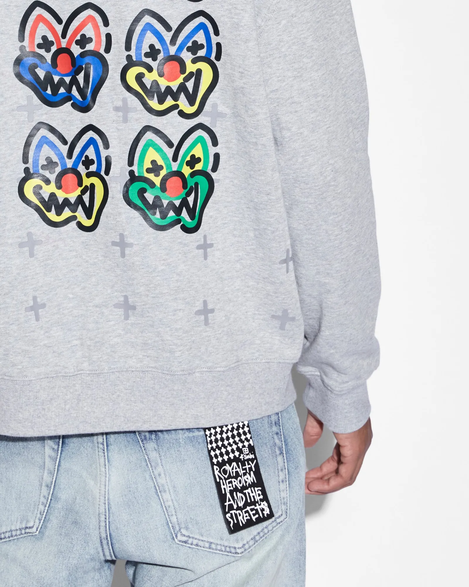 New Ksubi Slawn Biggie Hoodie Grey Marle