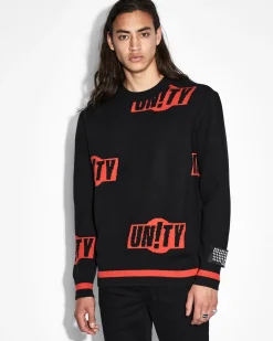 Shop Ksubi Unity Sign Knit Crew Black