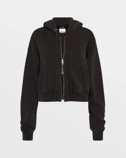 New Ksubi 3X4 Origin Cropped Hoodie Washed Black