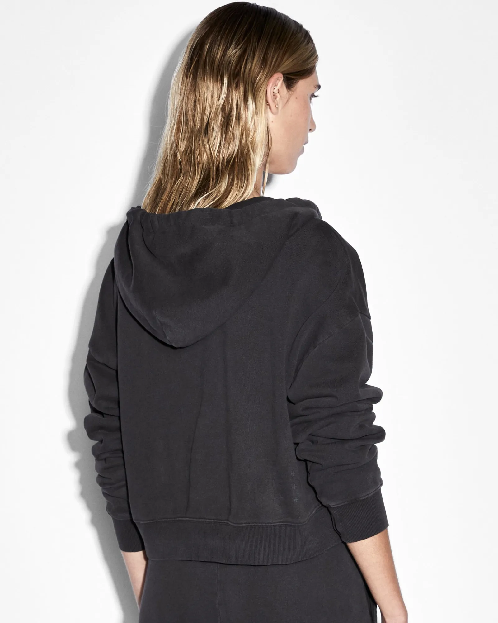 Online Ksubi 3X4 Origin Cropped Hoodie Washed Black